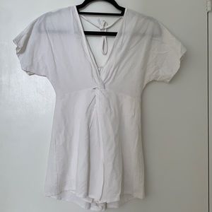 Princess Polly Knot Front White Romper